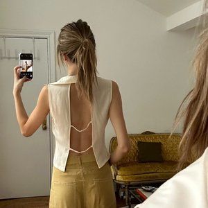 Vintage Prada Open Back Sleeveless Blouse
